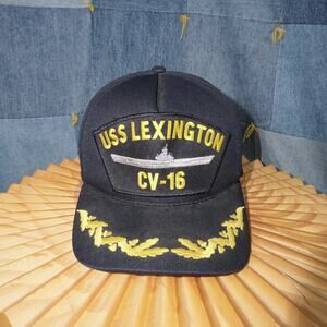 OSFA - Vintage 00s 90s USS Lexington CV – 16 Navy ship hat